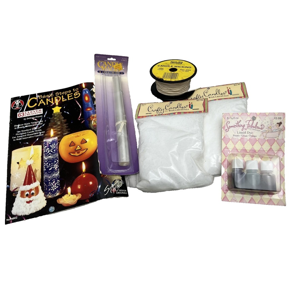 Candle Making Kit Supplies for Beginners, Wax Crystals, Bags, Dye, Booklet‎